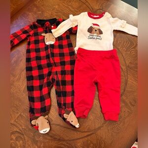 Two little girls holiday outfits